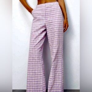 Zara Purple Gingham Women's Pants